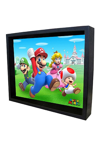 Cadre Lenticulaire 3D Super Mario Bros Par Pyramid America - Course à 4
