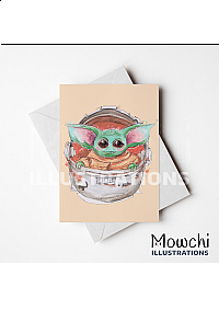 Carte de Souhait Non Lettrée Par Mowchi - BebeYoda
