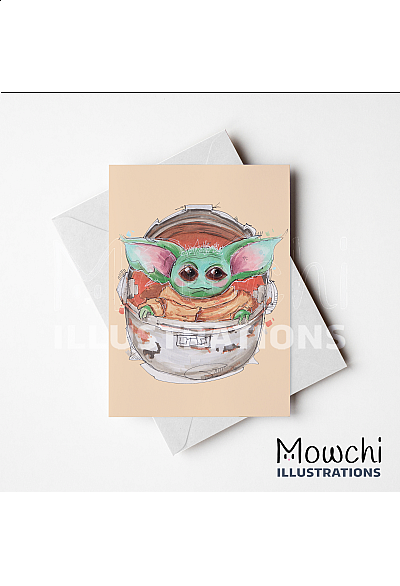 Carte de Souhait Non Lettrée Par Mowchi - BebeYoda