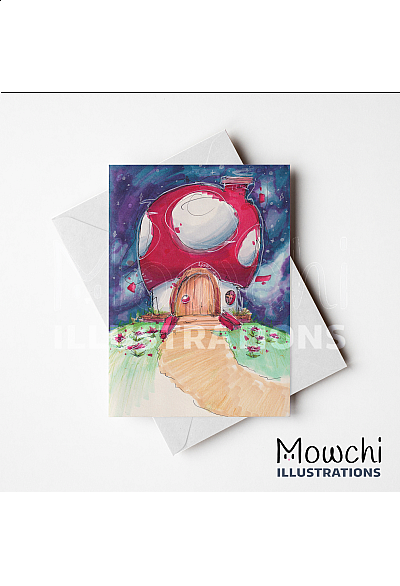 Carte de Souhait Non Lettrée Par Mowchi - Champi-Maison