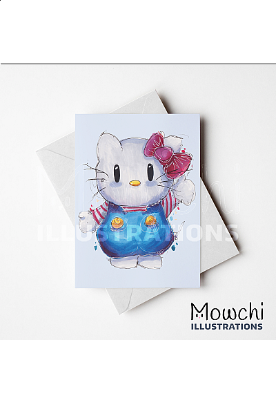 Carte de Souhait Non Lettrée Par Mowchi - HelloKitty