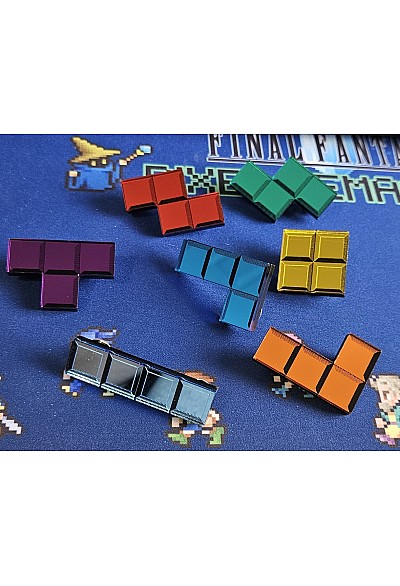 Ensemble de 7 Épinglettes (Pins) Tetris Par Chinook Crafts