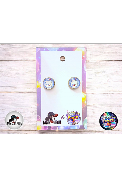 Boucles Style Boutons d'Oreilles Par Power Up - Final Fantasy Moogle