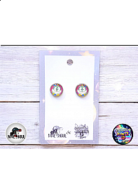 Boucles Style Boutons d'Oreilles Par Power Up - Super Mario Lemmy Koopaling