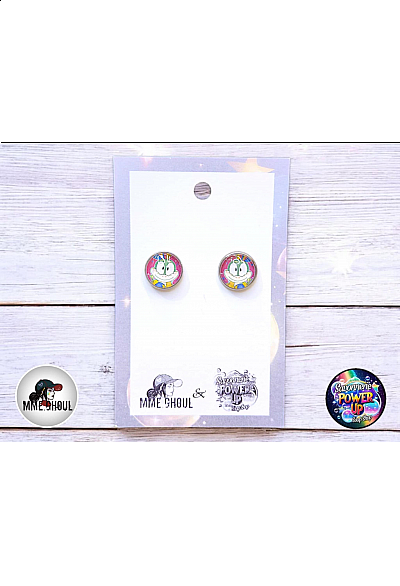 Boucles Style Boutons d'Oreilles Par Power Up - Super Mario Lemmy Koopaling