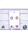 Boucles Style Boutons d'Oreilles Par Power Up - Pokemon Meowth
