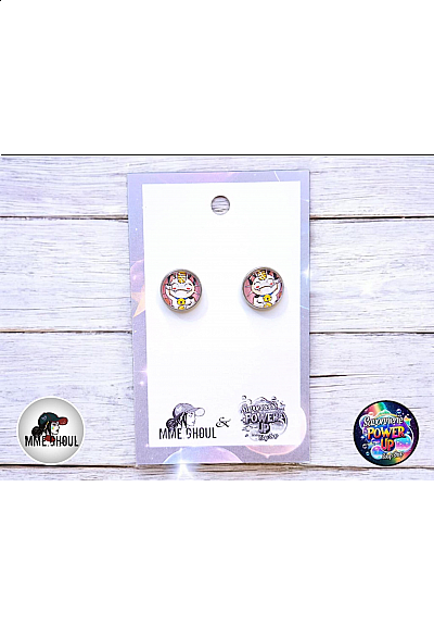 Boucles Style Boutons d'Oreilles Par Power Up - Pokemon Meowth