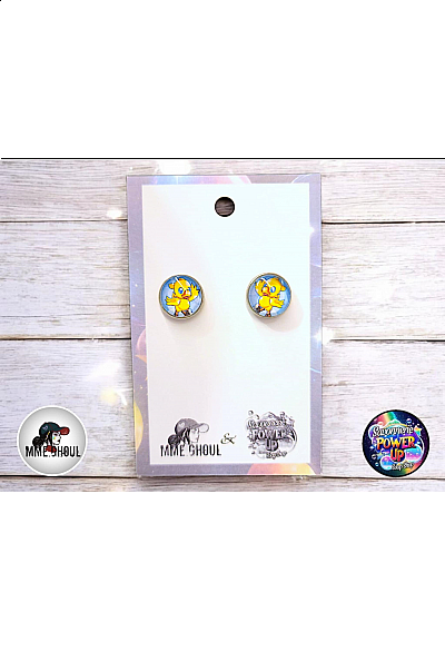 Boucles Style Boutons d'Oreilles Par Power Up - Final Fantasy Chocobo