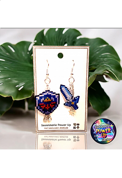Boucles d'Oreilles Zelda Par Power Up - Épée et Bouclier