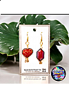 Boucles d'Oreilles Zelda Par Power Up - Coeur et Rupee Rouge