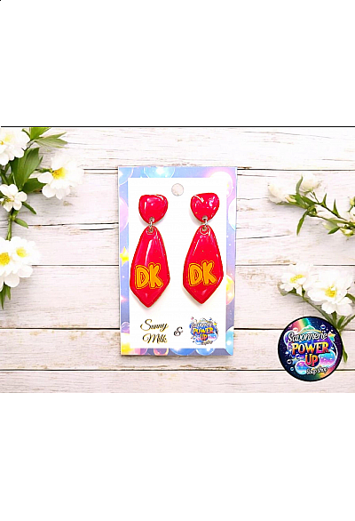 Boucles d'Oreillles Par Power Up - Cravate Donkey Kong