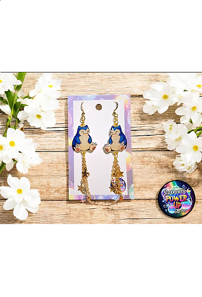 Boucles d'Oreilles Pokemon Par Power Up - Snorlax