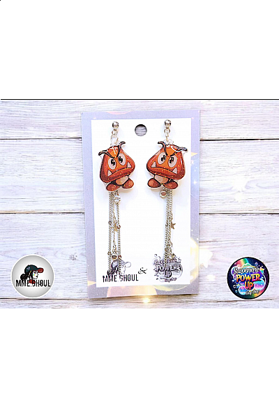 Boucles d'Oreilles Super Mario Par Power Up - Goomba