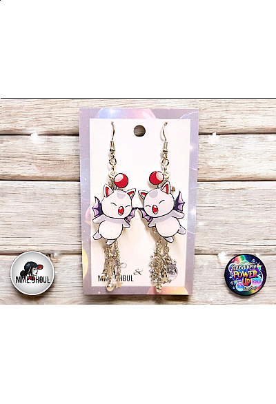 Boucles d'Oreilles Final Fantasy Par Power Up - Moogle