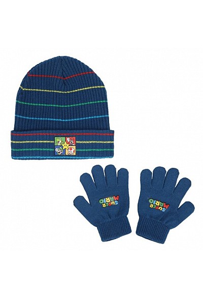 Ensemble Hivernal Super Mario Par  Bioworld - Tuque Et Mitaine