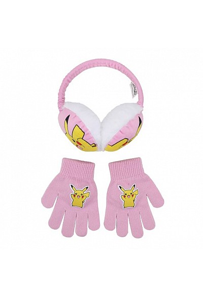 Ensemble Hivernal Pokemon Par Bioworld - Cache Oreille Et Mitaine Rose