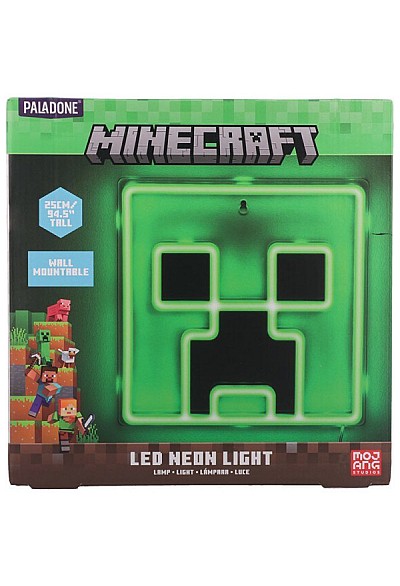 Lumière Néon LED Mural Minecraft Par Paladone - Creeper 4 Pouces