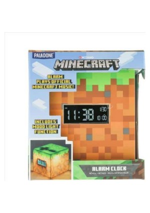 Réveille-Matin Digital Minecraft Par Paladone - Bloc De Terre 4 Pouces