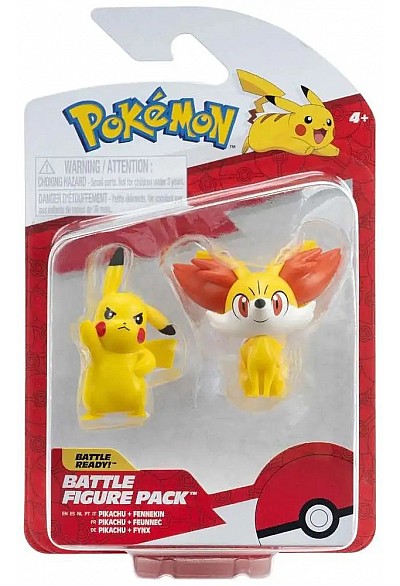 Figurines Pokemon First Partner Par Jazwares - Fenneikin & Pikachu 6 CM