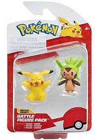 Figurines Pokemon First Partner Par Jazwares - Chespin & Pikachu 6 CM