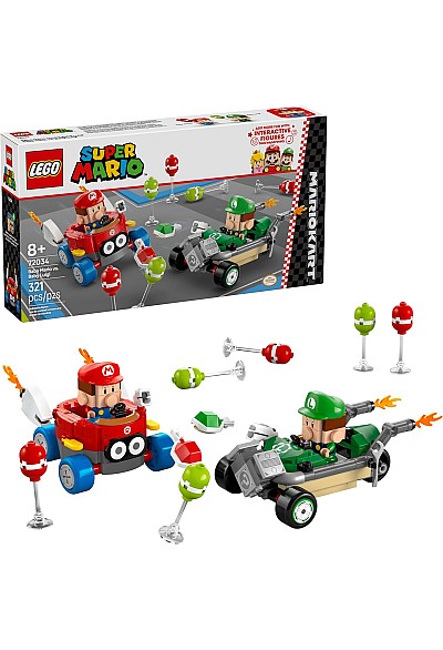 Ensemble LEGO Super Mario - Mario Kart Baby Mario Contre Baby Luigi (321 Pièces)