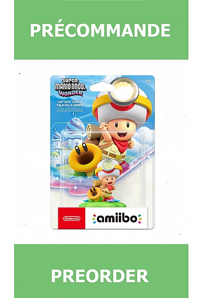 *Précommande* Figurine Amiibo Super Mario Wonder Captain Toad Et Talking Flower 26/03/2026 29.99$