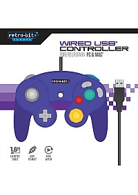 Manette Gamecube Avec Fil USB Pour PC / Mac Par Retro-Bit - Mauve