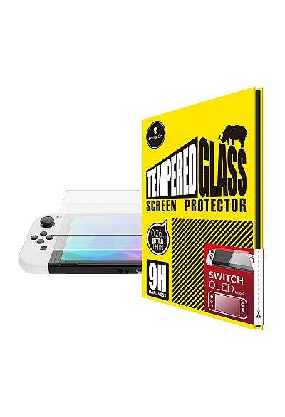 Ensemble De 2 Protection En Verre Trempé Pour Écran Nintendo Switch OLED Par Skull & Co