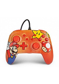 Manette Enhanced Controller Avec Fil Pour Nintendo Switch Par PowerA - Mario Vintage