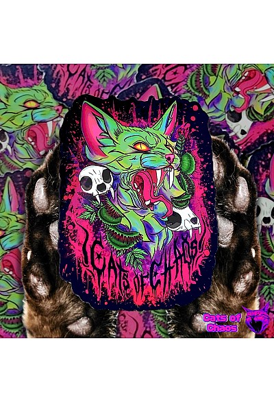 Autocollant Miaou-gnifique Par Cats Of Chaos - Chat Venimeux Phosphorescent