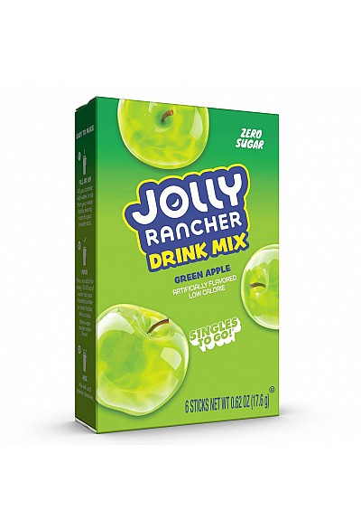 Mélange pour Breuvage Jolly Rancher Saveur Pomme Verte - Paquet de 6 Sachets Individuels