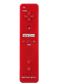 Manette Wiimote Avec Build-In Motion 2 In 1 Pour Wii / Wii U - Rouge