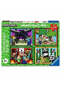 Ensemble 4 Casse-Tête Minecraft Par Ravensburg - Animations 100 Morceaux