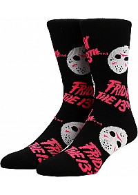 Chaussettes Friday the 13th - Motif Masque Et Ecritures Rose