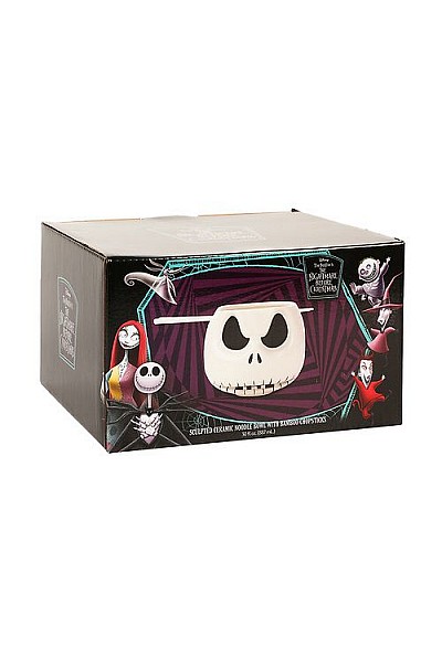 Ensemble de Bol et Baguettes en Bambou - Jack Skellington