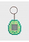 Porte Clef En Perles Tamagotchi Par Laeticia - Vert Fleuri