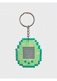 Porte Clef En Perles Tamagotchi Par Laeticia - Vert Fleuri