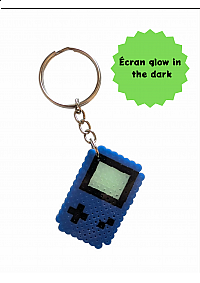 Porte clef en perles GameBoy par Laeticia - Bleu foncé