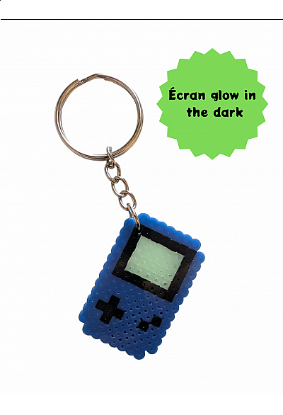 Porte clef en perles GameBoy par Laeticia - Bleu foncé