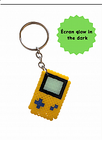 Porte clef en perles GameBoy par Laeticia - Jaune