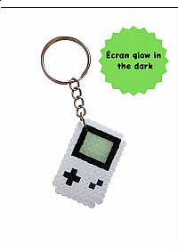 Porte clef en perles GameBoy par Laeticia - Blanc