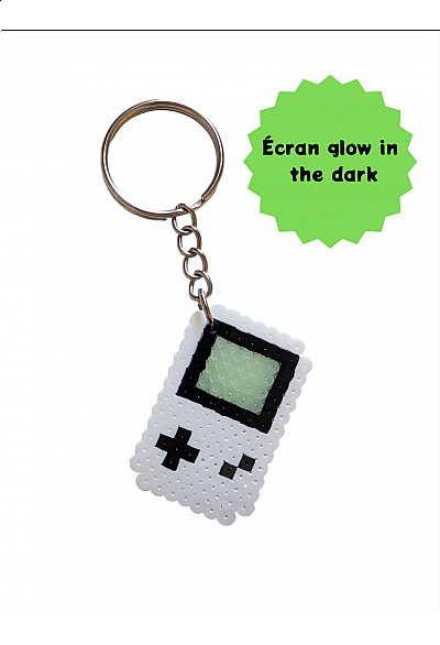 Porte clef en perles GameBoy par Laeticia - Blanc