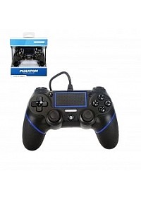 Manette Blue Phantom Avec Fil Pour PS4 Par Teknogame - Noire