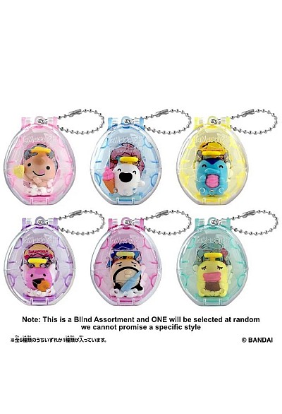 Gashapon Tamagotchi Étui Et Figurine Snack Time Par Bandai - Un Item Au Hasard