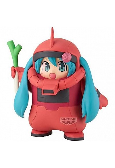 Figurine Hatsune Miku x Gundam 45e Anniversaire Par Banpresto - Zaku Miku Rouge 15 CM
