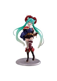 Figurine Hatsune Miku In Wonderland Par Taito - Miku Chat Potté 18 CM