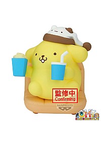 Figurine Sanrio Par Banpresto - Pompompurin Détente À La Maison 9 CM