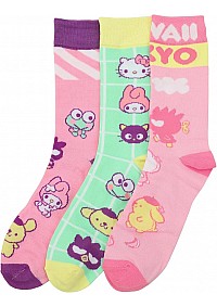 Ensemble De 3 Paires De Chaussettes Par Bioworld - Hello Kitty And Friends
