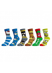 Ensemble De 6 Paires De Chaussettes Par Bioworld - Hello Kitty And Friends