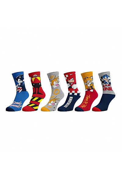 Ensemble De 6 Paires De Chaussettes Par Bioworld - Sonic The Hedgehog